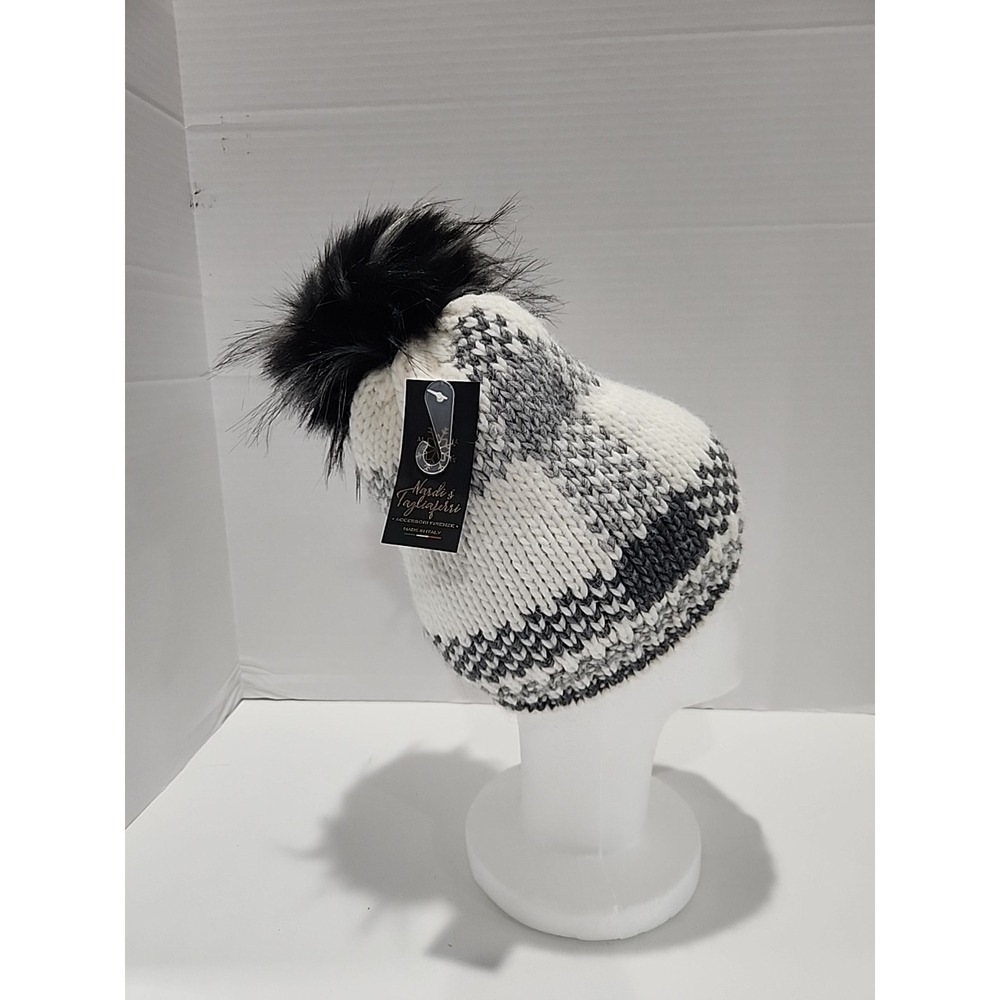 Nardi & Tagliaferri Knitted Beanie Gray White Alpaca Wool Acrylic Blend ItalyNWT